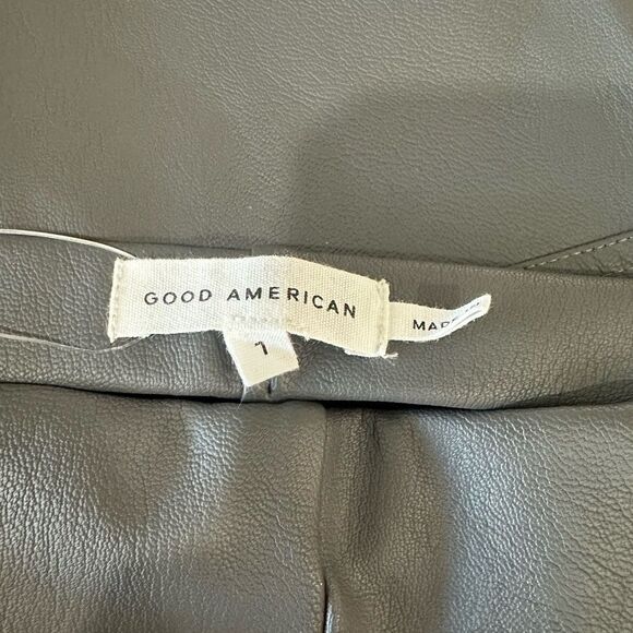 Good American Better Than Leather Faux Leather Pull On Leggings in Chrome Size S - Picture 5 of 6